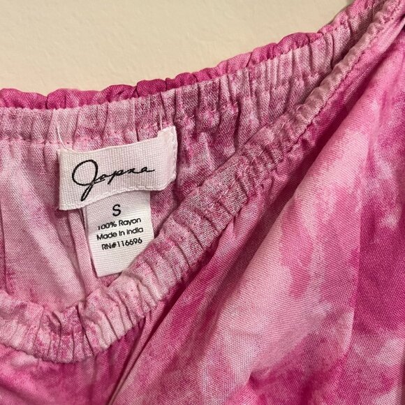 Japna Ruffle Strapless Pink Tie Dye Dress Pink Size S - Picture 2 of 4